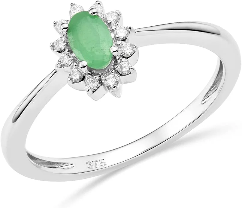 bague emeraude motif floraux